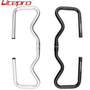 자전거핸들바 MTB 갈매기 드롭바 높이조절 일체형 카본 Litepro 자전거 나비 핸들 바 Brompton P 핸들 바용