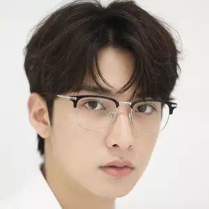 남자 하금테 안경 케이스 세트 3색상 블루라이트 UV차단 직장인 패션 코디