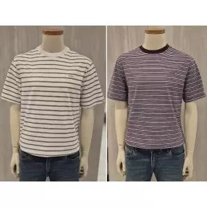 [올젠](신세계 사우스시티)2026 S/S 신상품 남성 그래픽 스트라이프 라운드 티셔츠 ZG2R1214 3종택1