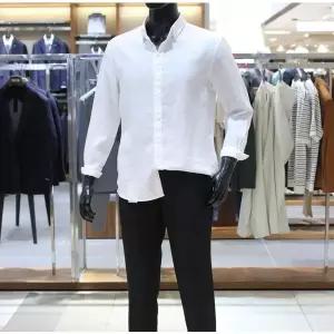 [바쏘](의정부점)homme 25 NEW 리넨(마) 100% 버튼다운 긴소매 셔츠 남방 화이트