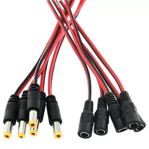 DZS Elect 10PCS DC 전원 피그테일 커넥터 5.5x2.1mm 남녀 플러그 CCTV 감시 카메라 잭 어댑터 연결