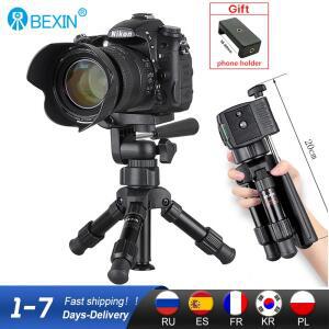 BEXIN MS02 휴대용 삼각대 사진, 여행용 소형 경량 미니 삼각대 카메라 스탠드, 아이폰 카메라용 헤드 포함