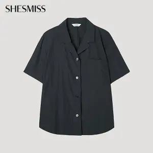 (백화점상품)쉬즈미스 오픈 카라 클래식 셔츠_SWWSTP22700_CH125263