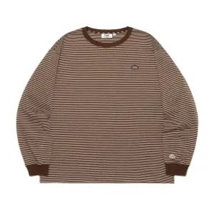 LEE 베이직 스트라이프 긴팔 티셔츠 브라운 LE2503LT04 BR