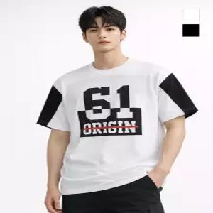[뱅뱅]공용 컬러블럭 오버핏 반팔티(NTJ328)