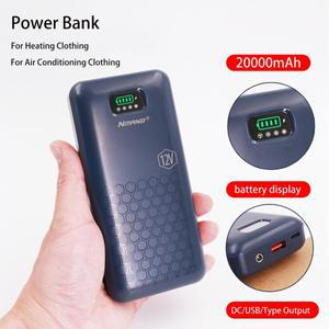 보조베터리 12V 20000mAh 디지털 디스플레이 iPhone Xiaomi 팬 조끼 에어 의류 용 고속 충전 외부 배터리