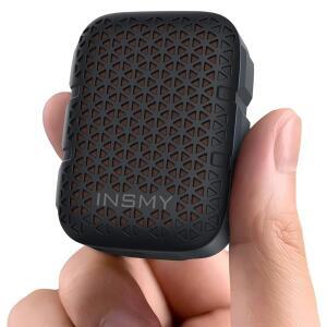INSMY 웨어러블 블루투스 스피커 IP67 방수 블랙 스테레오 마이크 골프 내장 수영장 소형 경량 사운드 ENC 작업 스피커 클립온 휴대용 무선 깨끗한 비자석 개인 선물 페어
