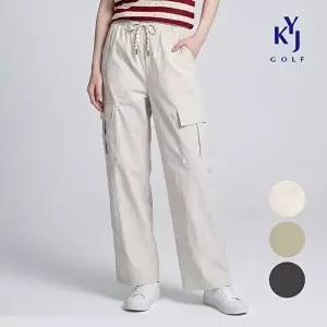 [KYJ 김영주골프]김영주골프 여름 세미와이드 일자핏 카고 바지 여성 밴딩 팬츠 KQMLSL67