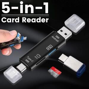 5 in 1 고속 USB C타입5in 1 Type C 어댑터 다기능 Usb 마이크로 TF SD 메모리 카드 리더기 OTG 휴대 전화