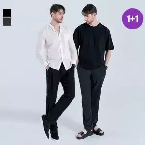 마운틴벨리 [1+1][NEW신상] 남성 시어서커 에어핏 원턱 쿨링 슬랙스 팬츠