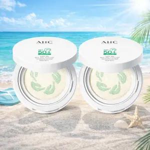 AHC 세이프 온 마일드 빅 선쿠션 25g 2개 무기자차 시카 진정 썬팩트 SPF50+/PA++++