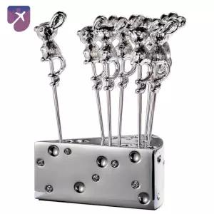 포크꽂이 8마우스 포크 과일포크 치즈모양 디저트포크