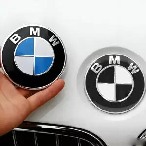 1/2개 82mm 74mm 자동차 로고 프론트 후드 리어 트렁크 엠블럼 BMW M 로고 E46 E36 E34 F10 E90 F30 E60 F3
