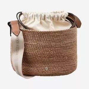 [헬렌카민스키]6S BAG52312 NOUGAT 날린 라피아 크로스백