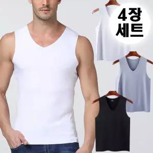 [4장세트] SOFT 남성 무봉제 민소매 나시 런닝 (4color)