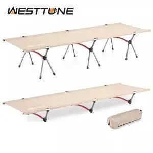 WESTTUNE 캠핑 침대 휴대용 접이식 야외 하이킹 배낭 여행을위한 초경량 알루미늄 합금 슬리핑