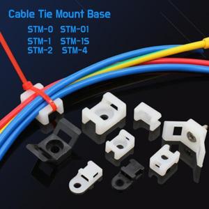 플라스틱 케이블 타이 마운트 베이스 고정 시트 새들 와이어 거치대 USB 충전 데이터 라인 와인더 블랙 화