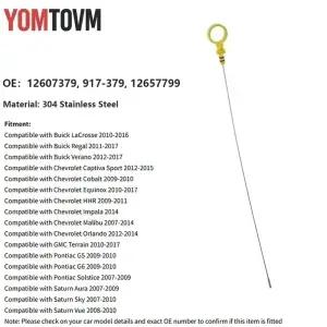 쉐보레 이쿼녹스 캡티바 올란도 말리부 2007-2017년식 엔진 레벨 딥스틱 (OEM 12607379 917-379) 자동차