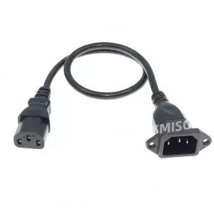 IEC 320 C13-C14 패널 마운트 전원 공급 연장 케이블 C13 암 커넥터-C14 수 커넥터 PDU AC 전원 코드 컴퓨