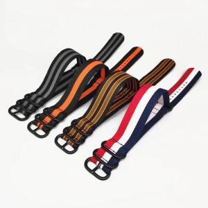 나일론 스트랩 18mm 20mm 22mm 24mm 솔리드 팔찌 군사 패브릭 나일론 시계 짠 밴드 블랙 버클 벨트