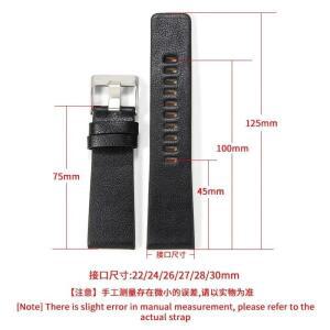 디젤  가죽 시계 밴드, 대형 다이얼 소가죽 땀 방지 시계 액세서리, 22mm, 24mm, 26mm, 28mm, Dz7395, Dz43