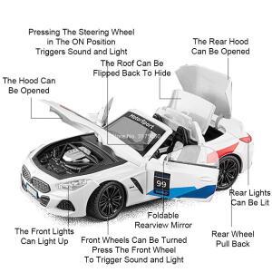 1:22 스케일 BMW Z4 모델 합금 자동차 다이캐스트 장난감 휠 스티어링 미니어처 슈퍼카 사운드 차량 소년