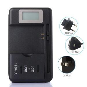 멀티 커넥터 모바일 배터리 충전기 AC100-240V LCD 표시기 화면, USB 포트 포함, 안드로이드 미국 EU 플러