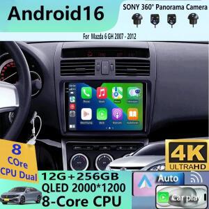 안드로이드16 카플레이 자동차 라디오 마쓰다 6 GH 2007 2008 2009 2010 2011 2012 멀티미디어 GPS 비디오