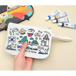 독도의날 스트랩끈 독도 파우치 만들기 컬러링 18x13cm 5인 교육교구 센터 기념품 DIY