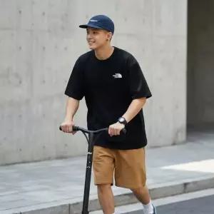 노스페이스 남자 티셔츠 반팔티 코튼베이직 NT7US03 블랙