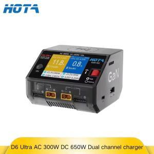 HOTA D6 울트라 충전기 AC/DC 650W 최대 GaN 기술 듀얼 채널 1-6S 리포 리HV 리튬이온 FPV 드론 RC 배터리