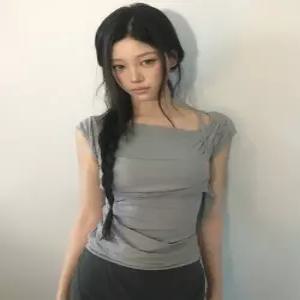 Layered Bustier T-Shirt FL-108_Gray