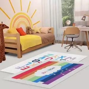 레인보우 아동 극세사 러그 무지개방 어린이 극세사 러그 놀이방