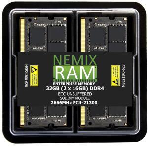 32GB 2X16GB DDR4 2666MHZ PC4-21300 2Rx8 1.2V CL19 260핀 ECC 언버퍼링 SODIMM 키트 NEMIX RAM Synology D4ES03-16G NAS 25 시리즈와 호환: DS1825+ DS1525+ DS925+ DS725+