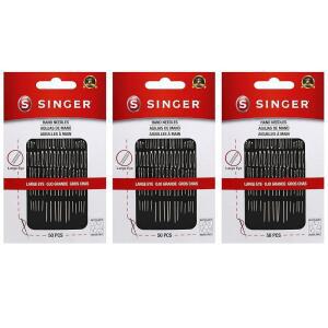 SINGER 50ct 손 바느질용 모듬 큰 눈 바늘, 셀프 실을 꿰는 바늘, 6가지 크기