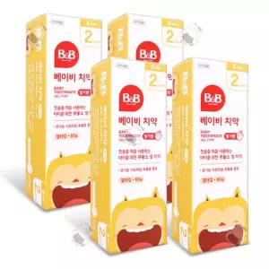 비앤비 베이비치약 겔형 딸기 60g 4개