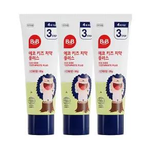 비앤비 에코 키즈 치약 플러스 라즈베리향 80g 3개