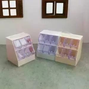 2 인형집 시뮬레이션 진열대 서랍장 모델 가구 장식 미니 슈퍼마켓 장면 장