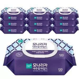 모나리자 내추럴 마일드 물티슈 캡형 120매 20개