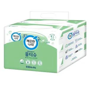 깨끗한나라 퓨어 그린 물티슈 캡형 100매 12개