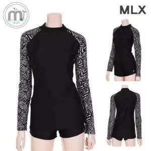MLX 남자 래쉬가드 수영복 검정 상의 긴팔 여름 비치웨어 커버업