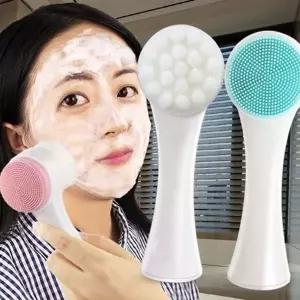 부드러운 듀얼 세안 브러쉬 극세사 실리콘 세안 브러쉬 클렌징 모공