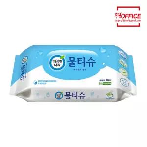 깨끗한나라 휴대용 물티슈 페퍼민트 블루 리필형 10매 낱개