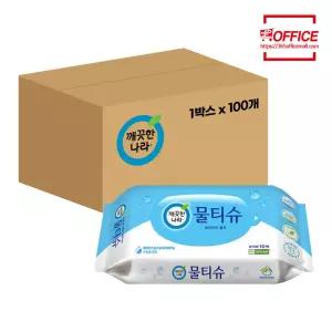 깨끗한나라 휴대용 물티슈 페퍼민트 블루 리필형 1박스 10매x100개입