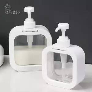사각 투명 디스펜서 500ML 물비누 샴푸 리필용기 공중부양 주방세제