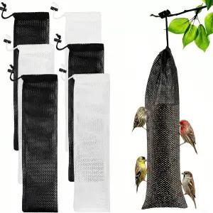 야외용 핀치 양말 피더 6개 - 접이식 실리콘 깔때기가 있는 내구성이 뛰어난 엉겅퀴 씨앗 자루 정원 마당