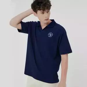 [어썸스튜디오] 남여공용 오버핏 오픈 카라 피케 티셔츠_ASBTSS003