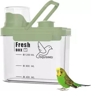 뚜껑이 있는 1.7 Qt/1.6L 새씨 저장 용기 디스펜서 반려동물 사료 사용하여 새 보관 BPA 프리 1.6L