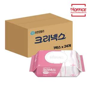 유한킴벌리 물티슈 크리넥스 수앤수 실키 소프트 오리지널 캡형 1박스 58매x24개입
