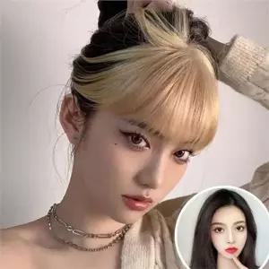 [골드스마일]앞머리 가발 여성 앞머리 가발 포인트 똑딱이 여성 붙임머리 피스